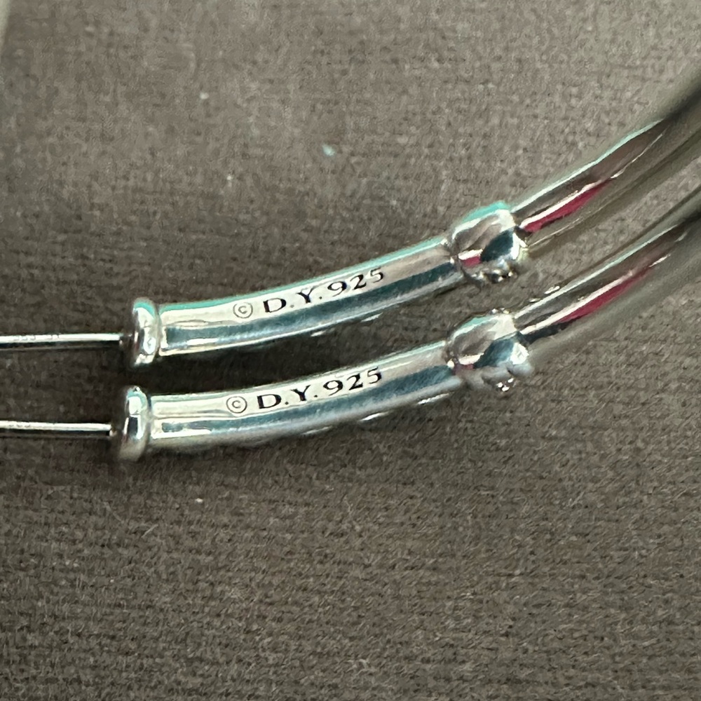 David Yurman Silver Hoop Earrings - Picture 10 of 14